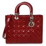 Patent Cannage Large Lady Dior Red