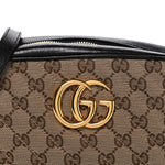 Monogram Matelasse Diagonal Small GG Marmont Chain Shoulder Bag Beige Black