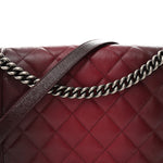 Goatskin Ombre Faded Quilted New Medium Boy Flap Burgundy