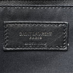 Crinkled Calfskin Matelasse Monogram Medium Niki Chain Satchel Black