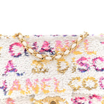 Sequin Logo CC Small Single Flap White Multicolor