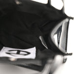 Patent Vegan Leather Small Shopping Bag Black Rainbow