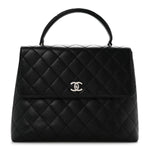 Caviar Quilted Jumbo Kelly Flap Black