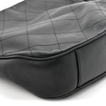 Calfskin Stitched Hobo Black