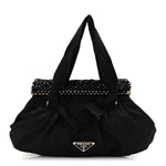 Tessuto Nylon Bead Evening Bag Black
