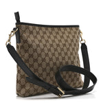 GG Monogram Web Flat Messenger Bag Black
