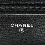 Caviar Quilted Wallet on Chain WOC Black