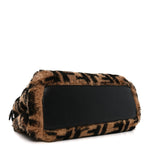Shearling Nappa Macro FF 1974 Mini Peekaboo Iconic Satchel Tobacco Black