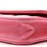 Lambskin Quilted Pillow Crush Flap Phone Holder With Chain Pink