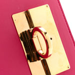 Smooth Calfskin Aileen Gancio Lock Shoulder Bag Pink