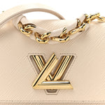 Epi Twist Braided Chain Shoulder Bag PM Quartz White