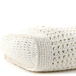 Raffia Crochet Woven Tote Bag White
