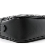 Calfskin Matelasse Monochrome Small GG Marmont Chain Shoulder Bag Black