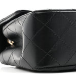 Lambskin Quilted Mini Rectangular Flap Black