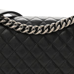 Caviar Quilted Medium Boy Flap Black