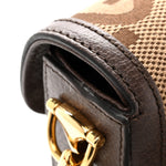 Monogram Jumbo GG Textured Dollar Calfskin Web Mini Horsebit 1955 Shoulder Bag Camel Ebony New Acero