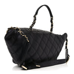 Iridescent Calfskin Quilted All About Waist Belt Bag Black