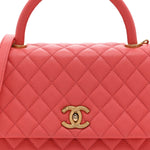 Caviar Quilted Small Coco Handle Flap Pink