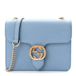 Dollar Calfskin Small Interlocking G Shoulder Bag Mineral Blue