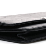 Lambskin Camellia Embossed Wallet on Chain WOC Black