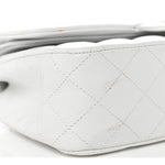 Caviar Quilted Medium Double Flap White