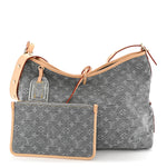 Monogram Denim CarryAll MM Washed Grey