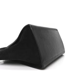 Drummed Calfskin Suede Small Trapeze Black