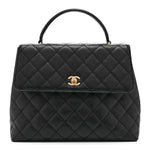 Caviar Quilted Jumbo Kelly Flap Black