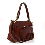 Calfskin Marcie Top Handle Bag Sepia