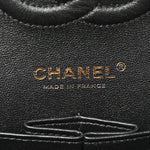 Iridescent Lambskin Quilted Medium Double Flap Black