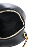 Caviar Quilted Round Filigree Crossbody Black