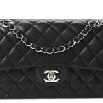 Lambskin Quilted Small Double Flap Black
