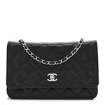Caviar Quilted CC Turnlock Wallet On Chain WOC Black