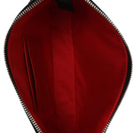 Calfskin Paris Spiked Loubila Chain Clutch Black