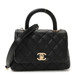 Caviar Quilted Extra Mini Coco Handle Flap Black