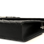 Grain De Poudre Textured Mixed Matelasse Large Triquilt Monogram Satchel Black