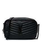 Calfskin Matelasse Monochrome Monogram Mini Lou Camera Bag Black