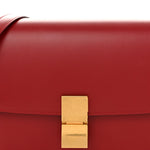 Box Calfskin Medium Classic Box Flap Bag Dark Brick
