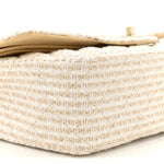 Tweed Medium Double Flap White
