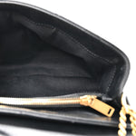 Calfskin Y Quilted Monogram Small Loulou Chain Satchel Black