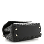 Caviar Quilted Mini Coco Handle Flap Black