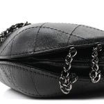 Aged Calfskin Quilted Small Gabrielle Bucket Black