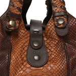 Snakeskin Silverado Shoulder Bag Brown