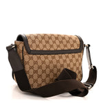 Monogram Flap Messenger Bag Beige Dark Brown