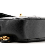 Shiny Caviar Quilted Chain Melody Backpack Black