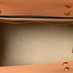 Grained Calfskin Mini Horizon Satchel Beige