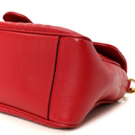 Calfskin Matelasse Small GG Marmont Top Handle Shoulder Bag Hibiscus Red