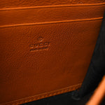 Vintage Effect Calfskin Matelasse Diagonal Torchon GG Marmont Chain Wallet Cognac
