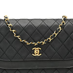 Lambskin Quilted Flap Bag Black