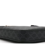 GG Supreme Monogram Web Small Flat Messenger Bag Black Grey